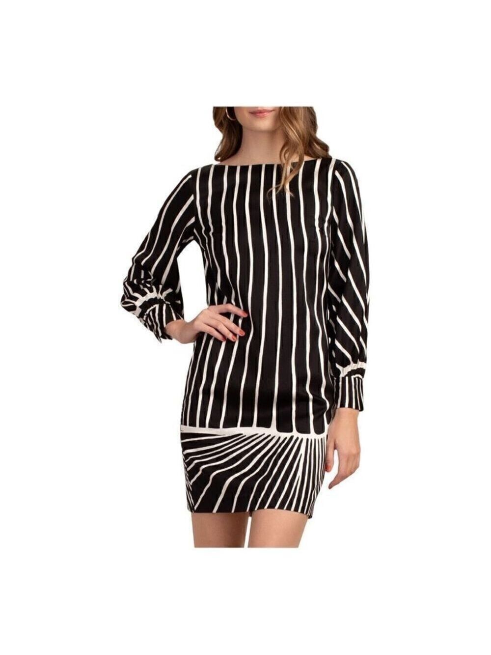 TRINA TURK Decor Black and White Mini Dress Size 12 NWT